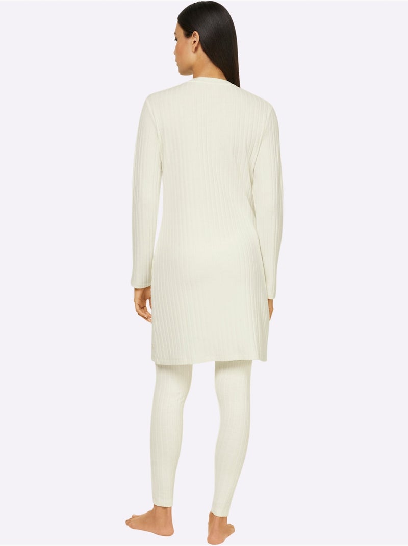 T-shirt Long Qualité Côtelée Confortable - Taille Standard - Witt Ecru - Kiabi