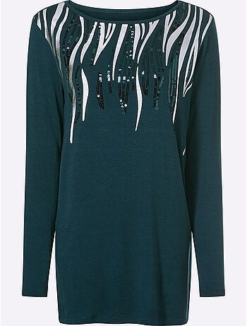 T-shirt Long Viscose Douce Et Fluide - Taille Standard - Moda Vilona