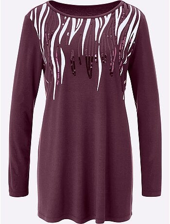 T-shirt Long Viscose Douce Et Fluide - Taille Standard - Moda Vilona