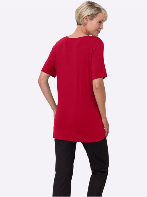 T-shirt Long Viscose Douce Et Fluide - Taille Standard - Moda Vilona - Kiabi