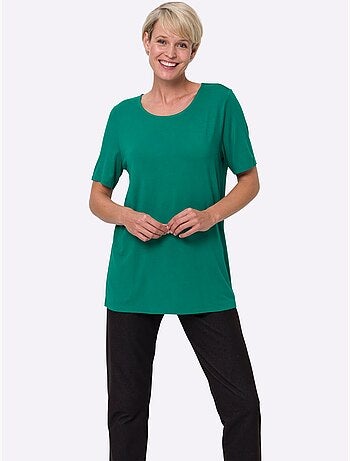 T-shirt Long Viscose Douce Et Fluide - Taille Standard - Moda Vilona