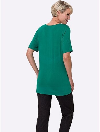 T-shirt Long Viscose Douce Et Fluide - Taille Standard - Moda Vilona