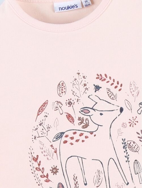T-shirt longues manches imprimé bambi, clair - Noukie's - Kiabi