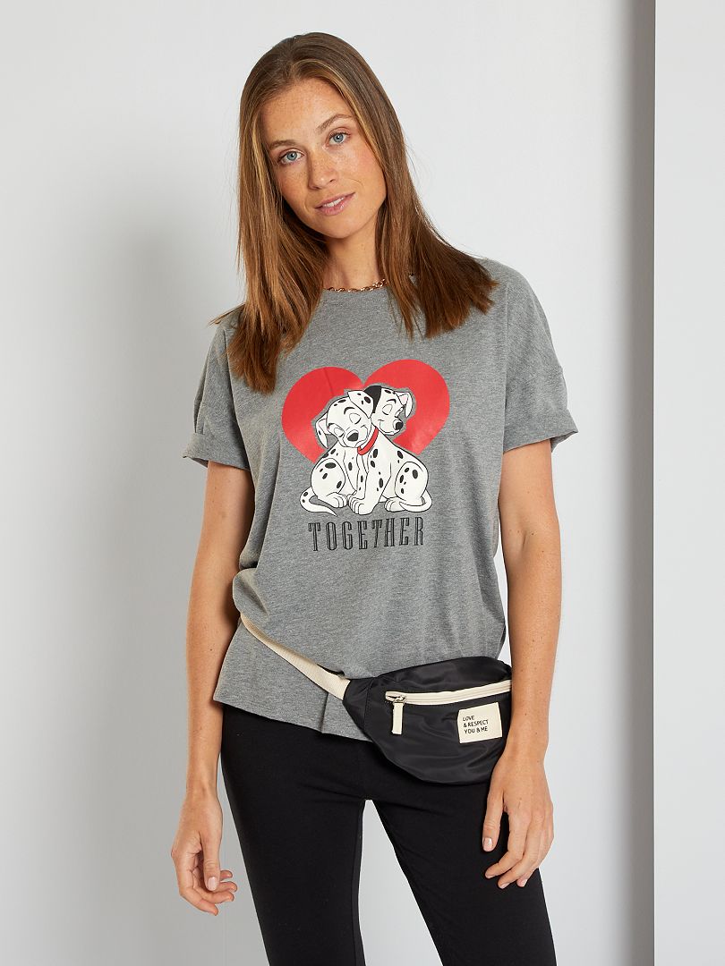 T-shirt loose '101 dalmatiens' gris - Kiabi