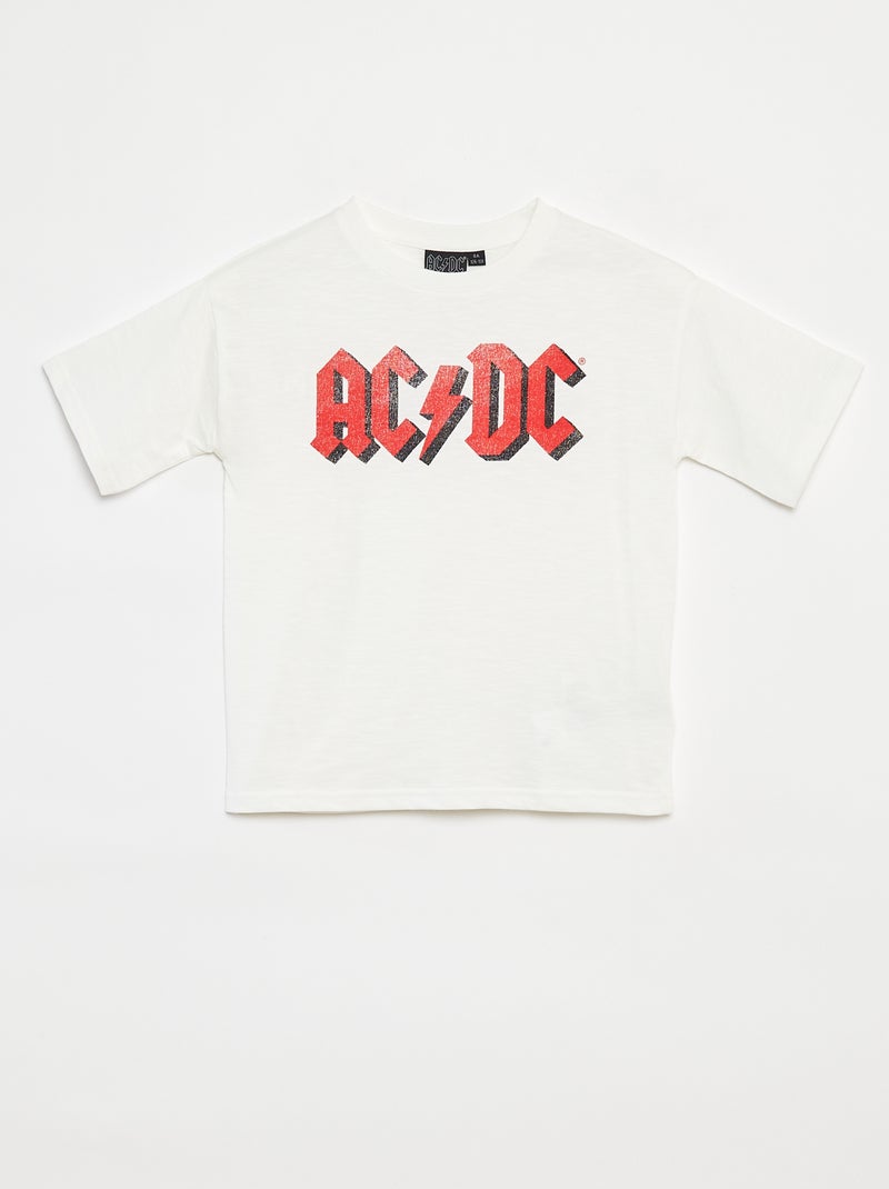 T-shirt loose à manches courtes 'AC/DC' Blanc - Kiabi