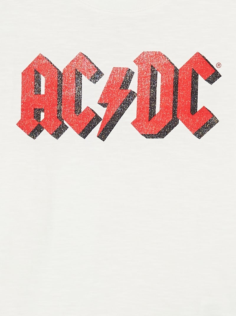 T-shirt loose à manches courtes 'AC/DC' Blanc - Kiabi