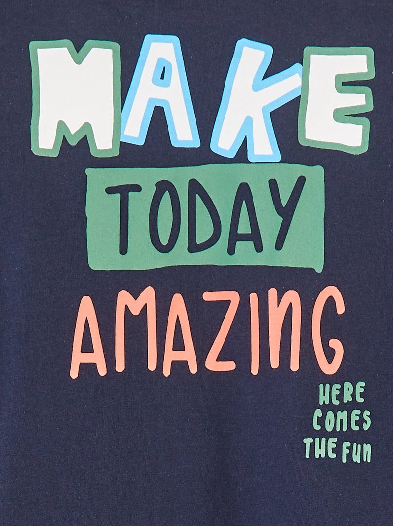 T-shirt loose à manches courtes Bleu - Kiabi