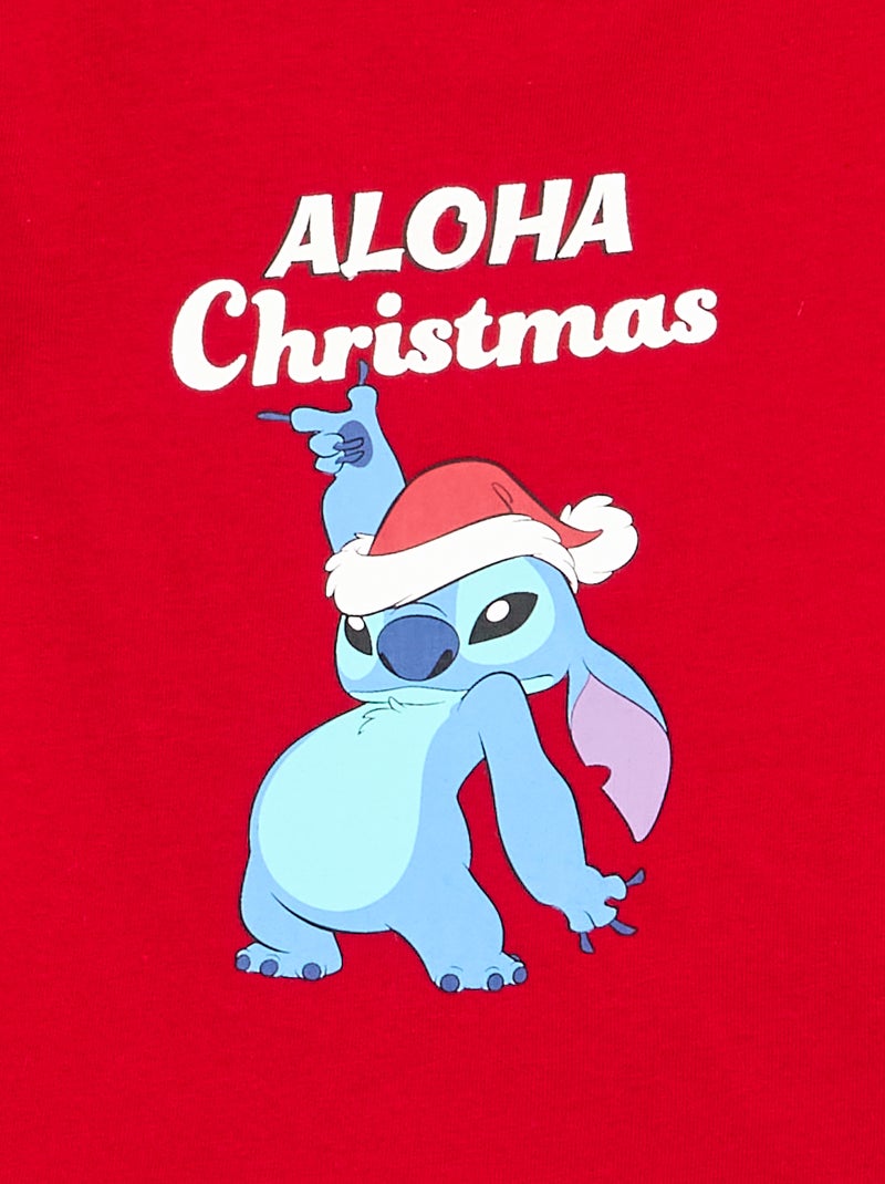 T-shirt loose à manches longues 'Disney' 'Stitch' Rouge - Kiabi