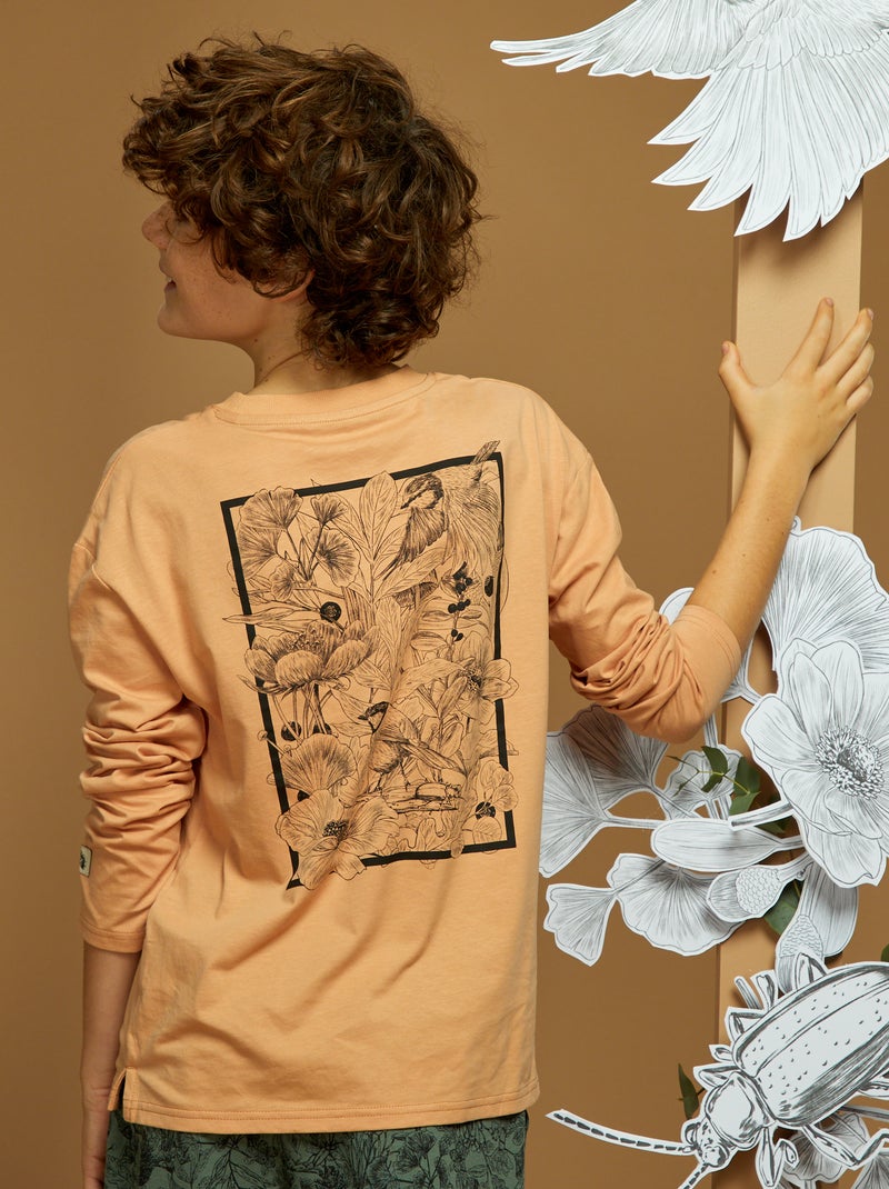 T-shirt loose à manches longues X Faunesque Beige foncé - Kiabi
