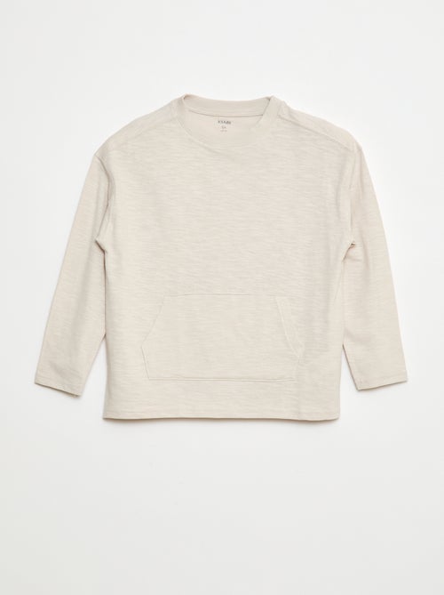T-shirt loose avec poche kangourou - Kiabi