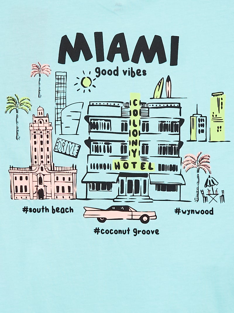 T-shirt loose avec poche poitrine BLEU - Kiabi