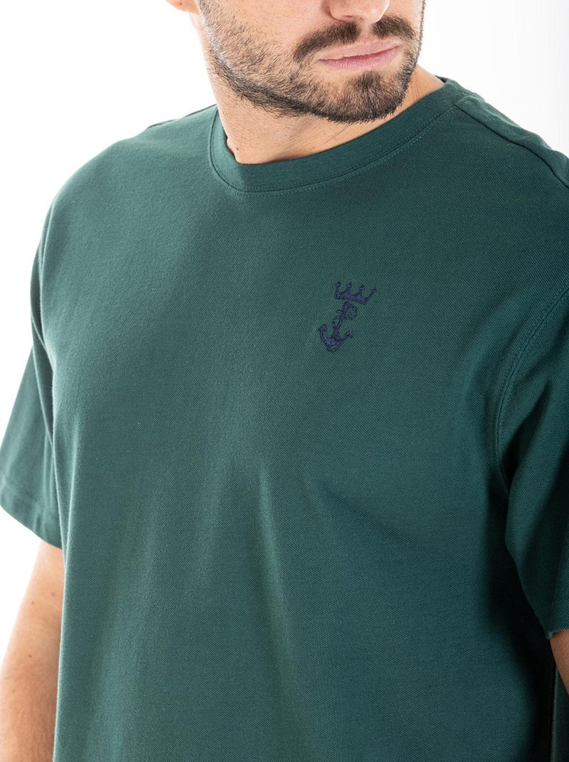 T-shirt loose coton piqué CHASE 'Rica Lewis' Vert - Kiabi