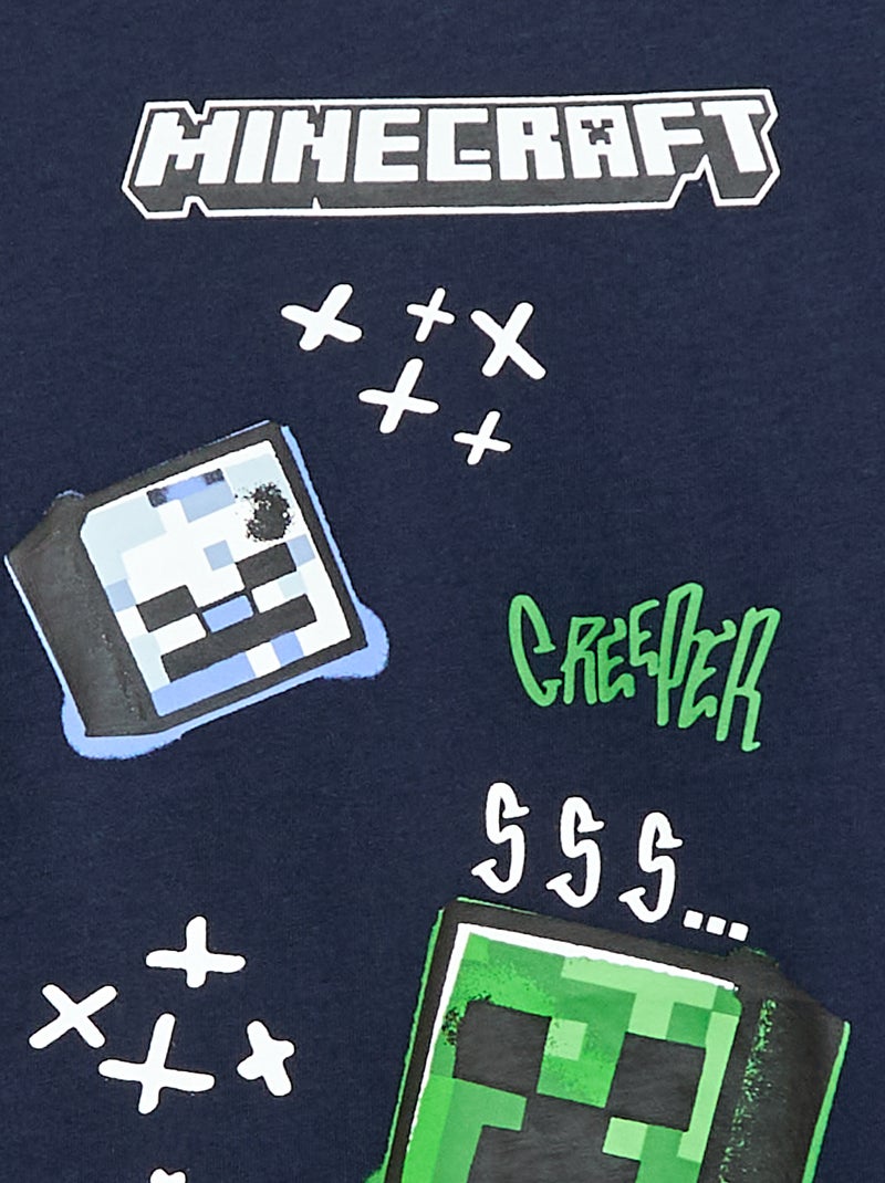 T-shirt loose fit 'Minecraft' Bleu marine - Kiabi