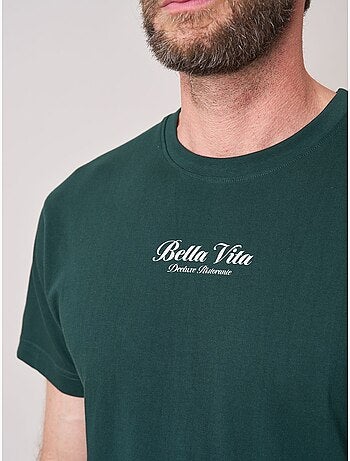 T-shirt loose homme en 100% coton imprimé pasta amore 'deeluxe'