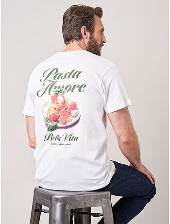 T-shirt loose homme en 100% coton imprimé pasta amore 'deeluxe'