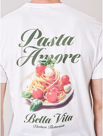 T-shirt loose homme en 100% coton imprimé pasta amore 'deeluxe'