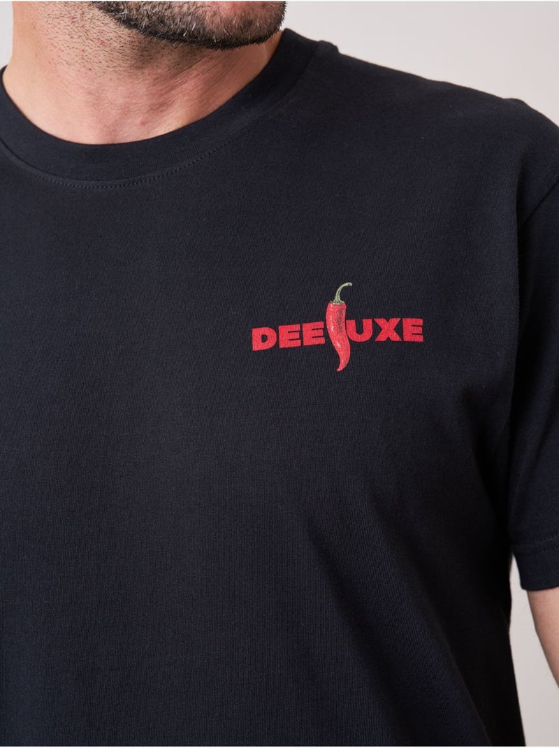 T-shirt loose homme en coton imprimé piment 'deeluxe' Noir - Kiabi