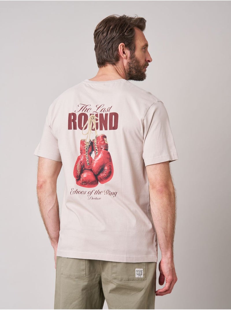 T-shirt loose homme imprimé dos gants de boxe 'deeluxe' Ecru - Kiabi