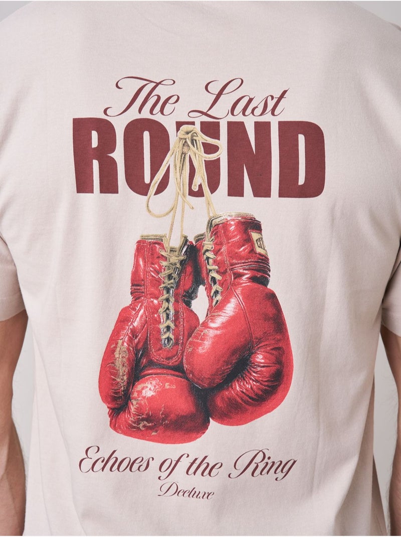T-shirt loose homme imprimé dos gants de boxe 'deeluxe' Ecru - Kiabi