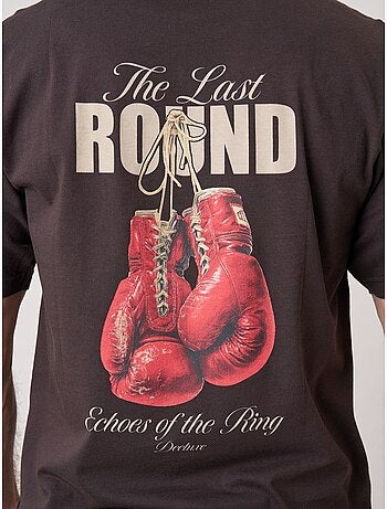 T-shirt loose homme imprimé dos gants de boxe 'deeluxe'