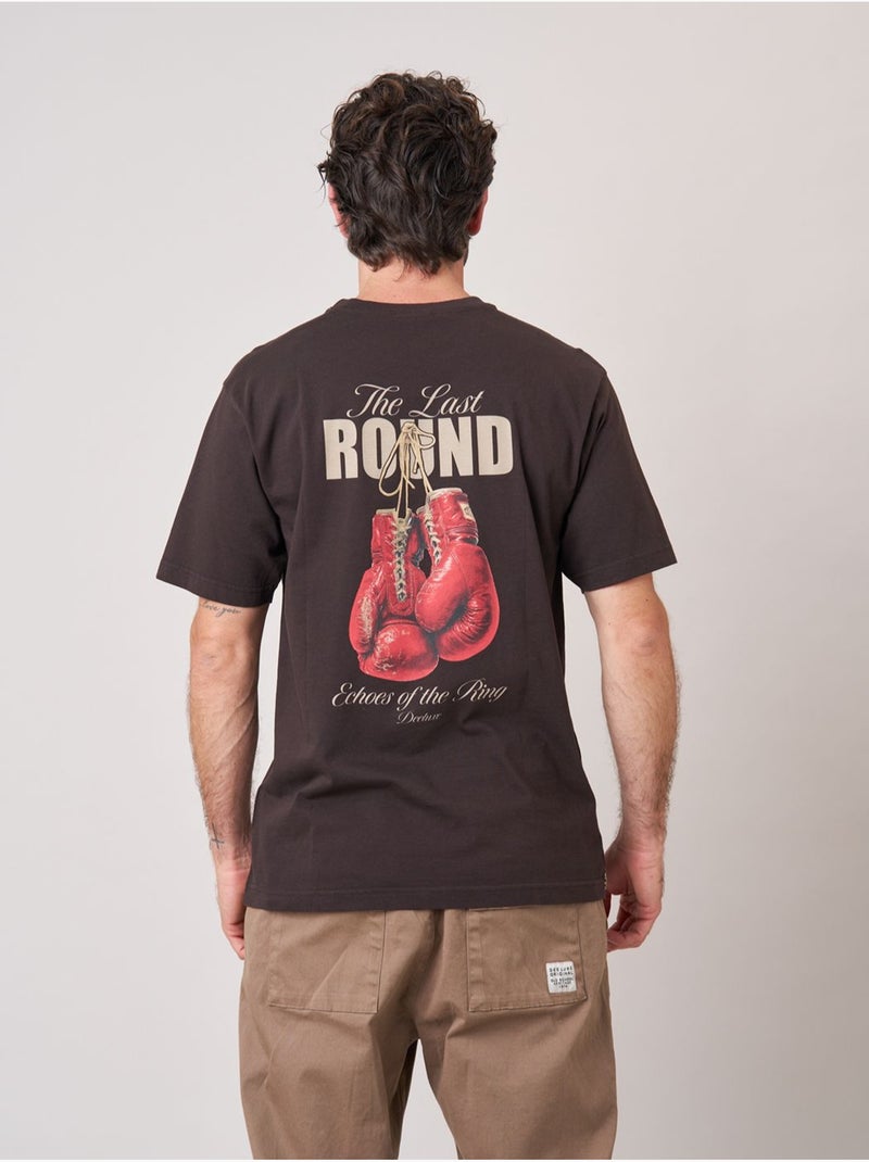 T-shirt loose homme imprimé dos gants de boxe 'deeluxe' Marron foncé - Kiabi