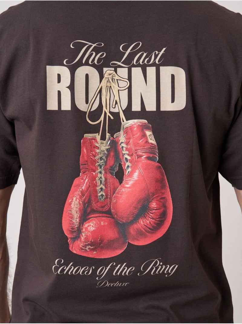 T-shirt loose homme imprimé dos gants de boxe 'deeluxe' Marron foncé - Kiabi