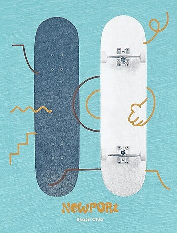 T-shirt loose imprimé skate