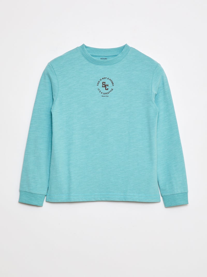 T-shirt loose imprimé skate Bleu - Kiabi