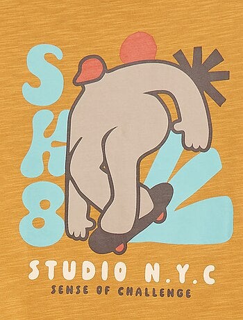 T-shirt loose imprimé skate