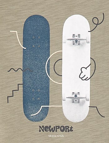 T-shirt loose imprimé skate