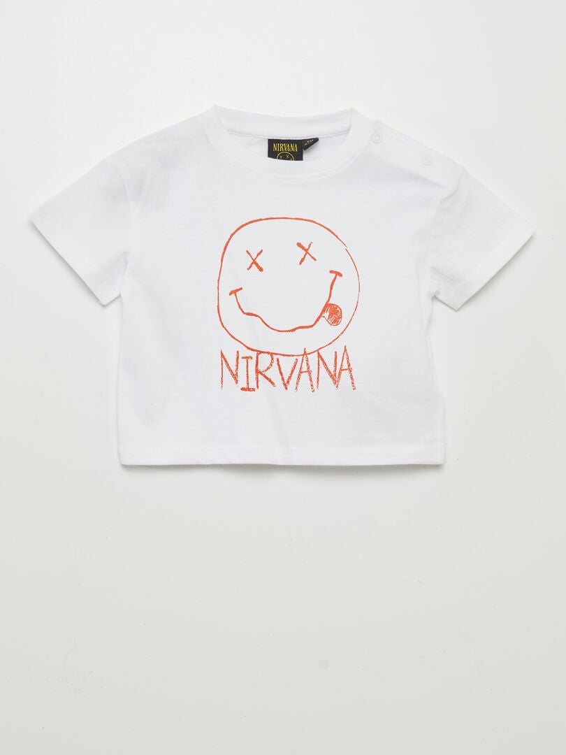 T-shirt loose 'Nirvana' Blanc - Kiabi