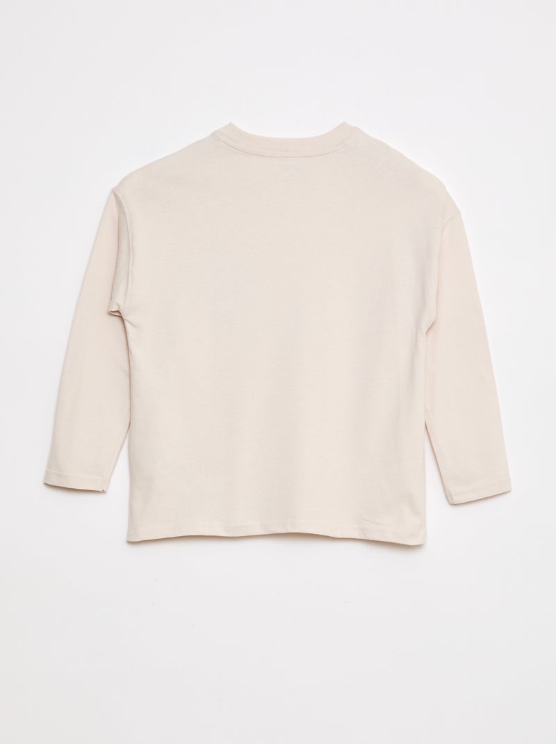 T-shirt loose uni Blanc - Kiabi