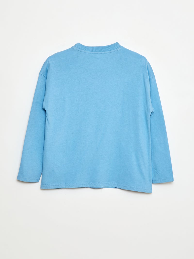 T-shirt loose uni Bleu - Kiabi