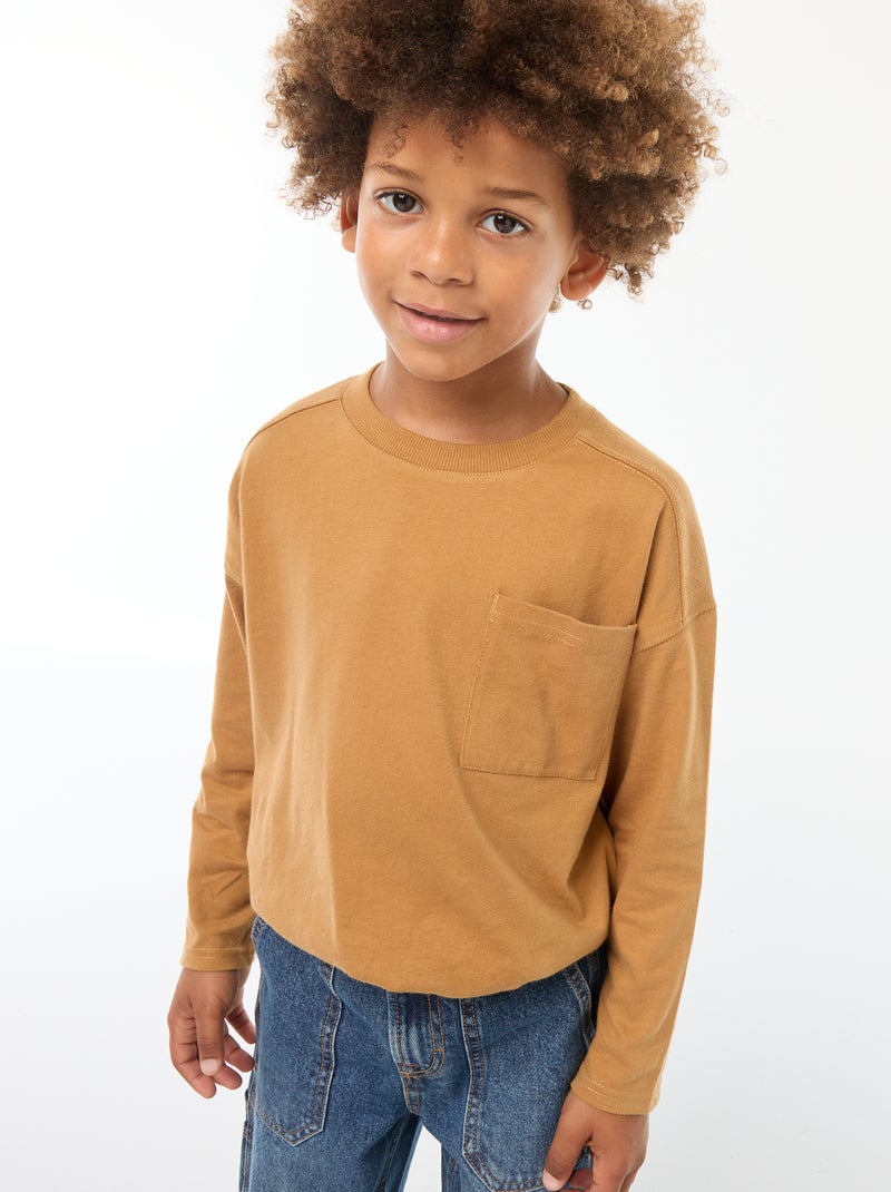 T-shirt loose uni Jaune - Kiabi