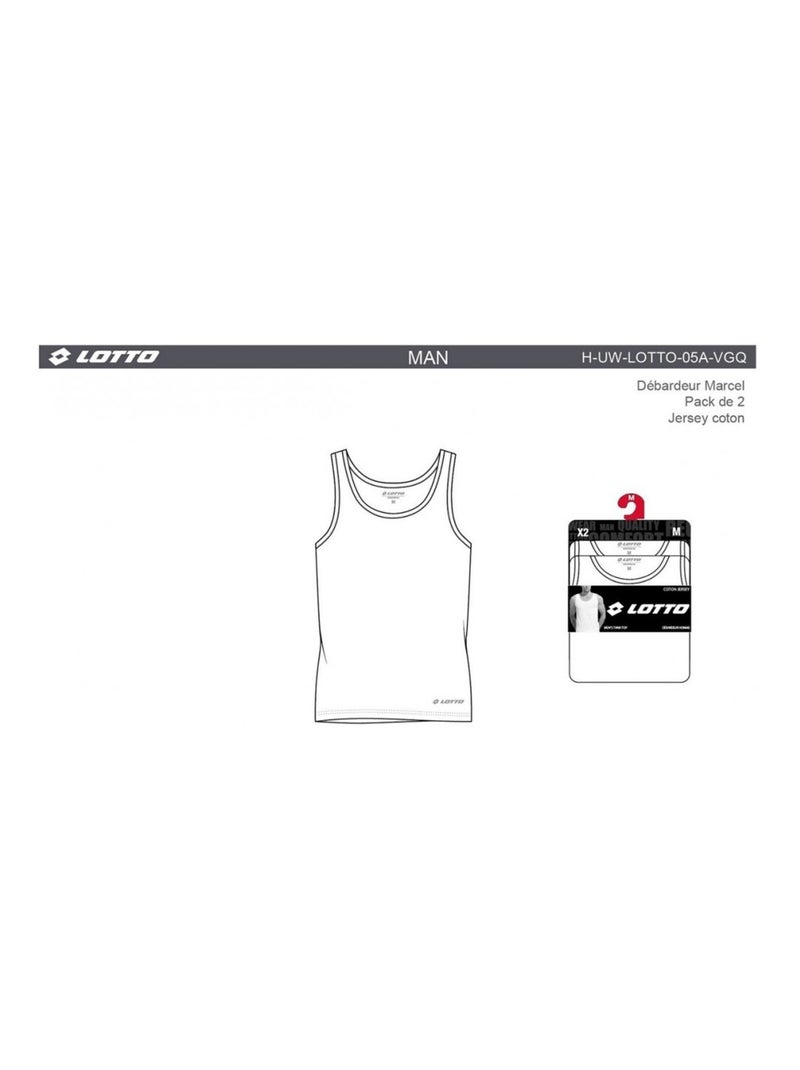 T Shirt LOTTO - Pack de 2 Blanc Argenté - Kiabi