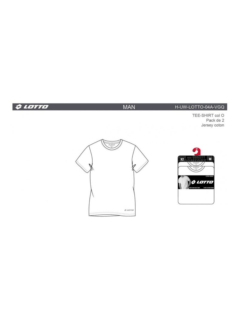 T Shirt LOTTO - Pack de 2 Blanc Blanc - Kiabi