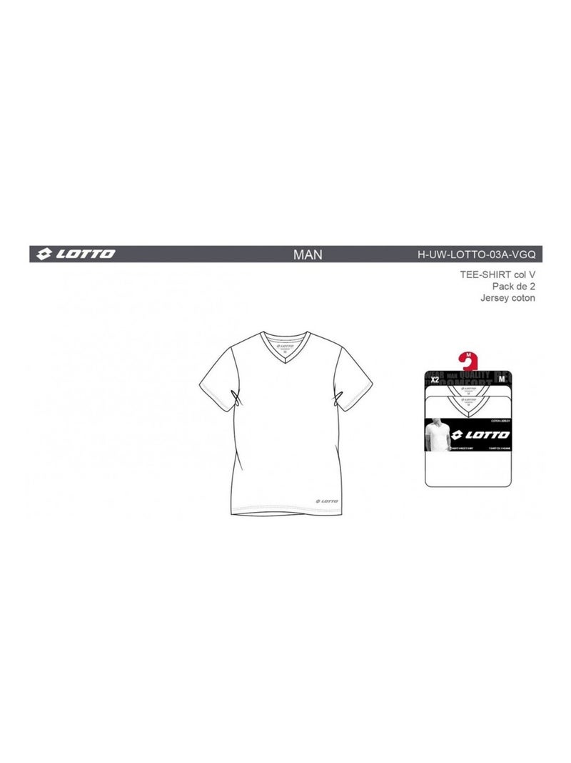 T Shirt LOTTO - Pack de 2 Blanc - Kiabi