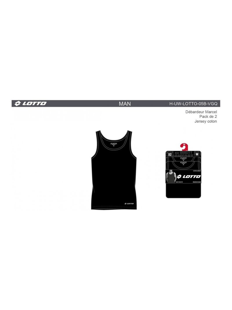 T Shirt LOTTO - Pack de 2 Noir - Kiabi