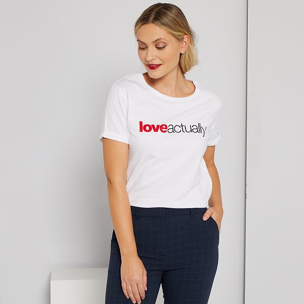 T Shirt Love Actually Femme Blanc Kiabi 10 00