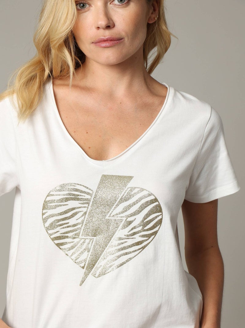 T-shirt LOVERS style rock en jersey de coton avec imprimé 'Deeluxe' Blanc - Kiabi