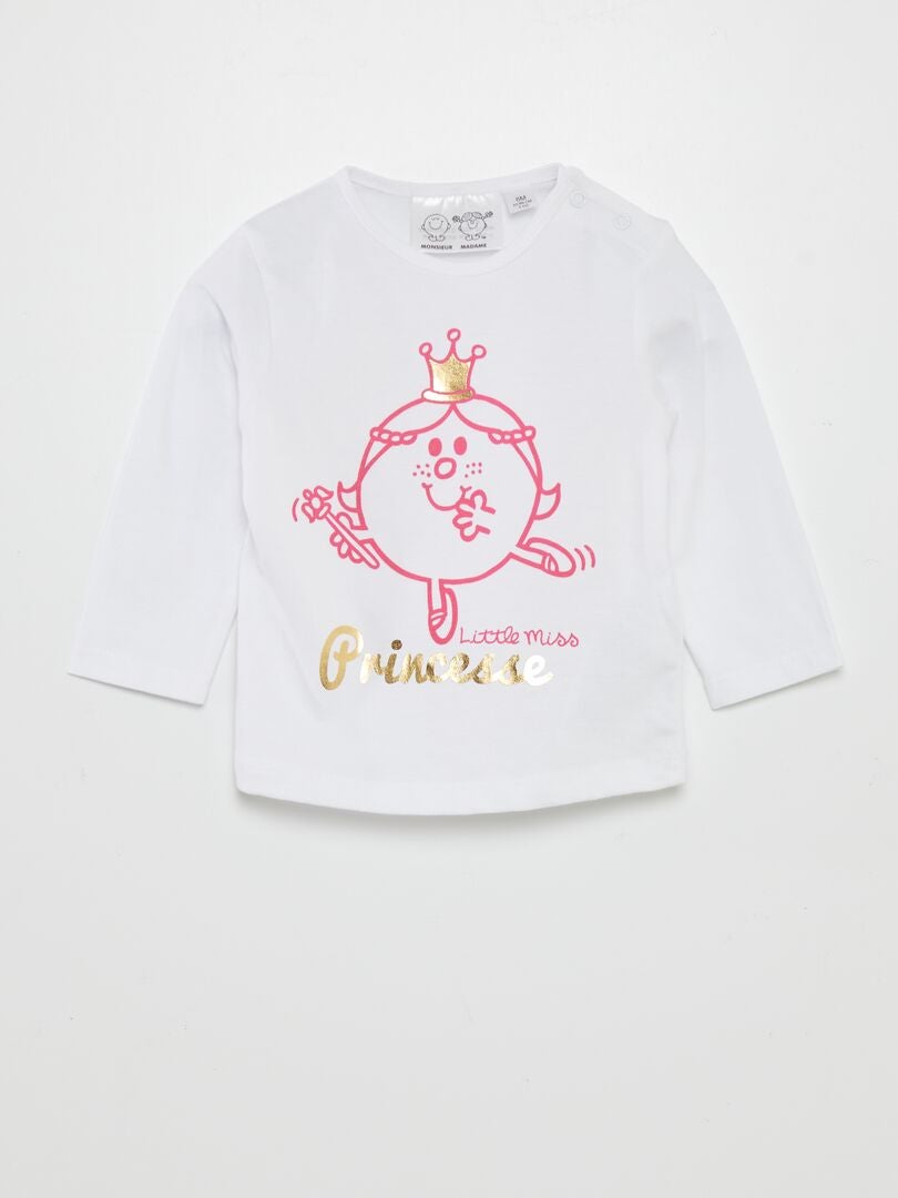 T-shirt 'Madame Princesse' blanc - Kiabi