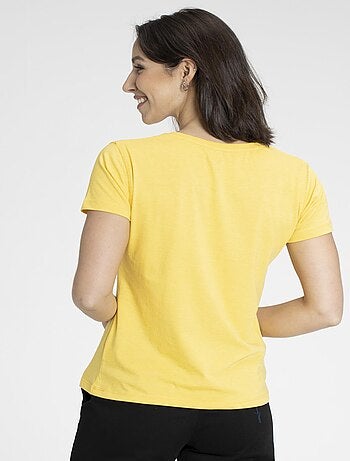 T-shirt MADDY Jaune T-shirts col v