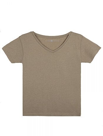 T-Shirt MADDY Kaki T-shirt col v