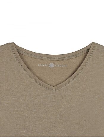 T-Shirt MADDY Kaki T-shirt col v