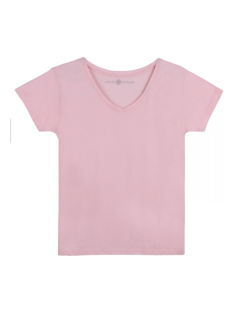 T-Shirt MADDY Rose T-shirt col v Rose - Kiabi
