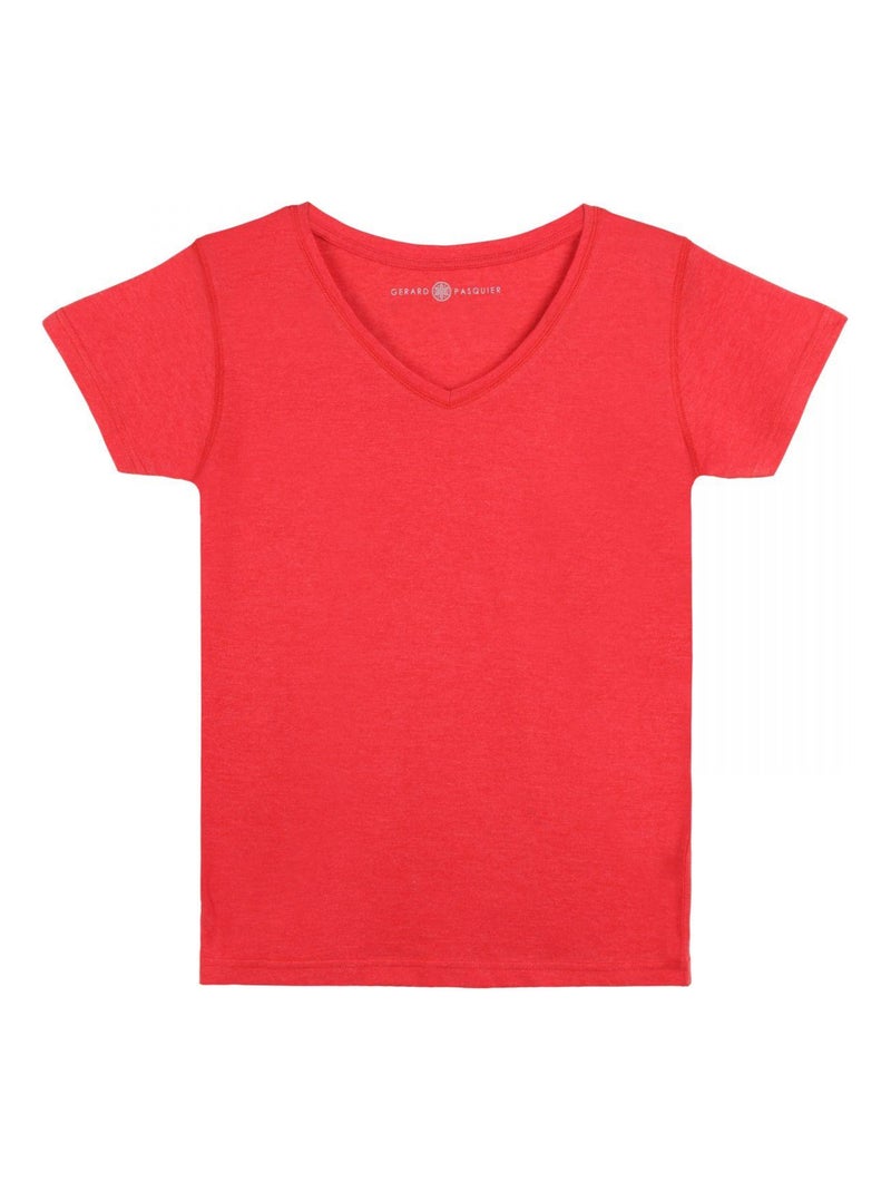 T-Shirt MADDY Rouge T-shirt col v Rouge - Kiabi