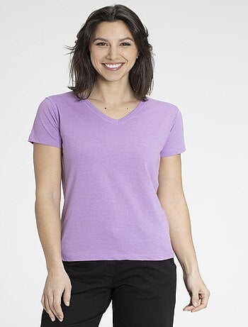 T-shirt MADDY Violet T-shirts col v