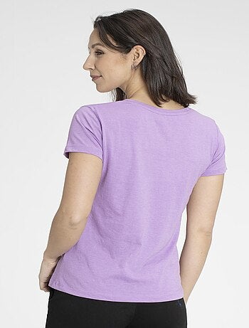 T-shirt MADDY Violet T-shirts col v