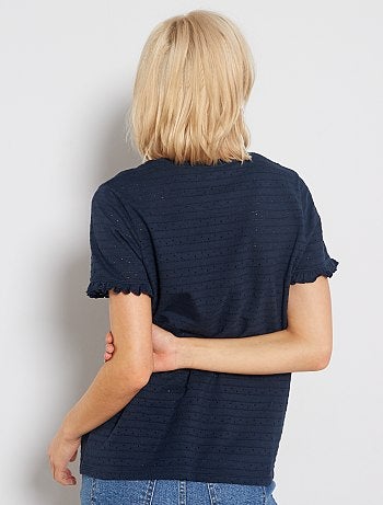 T-shirt maille ajourée - Kiabi