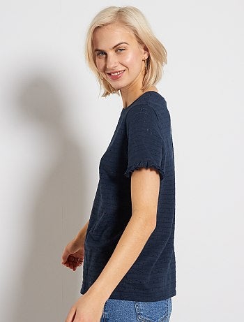T-shirt maille ajourée - Kiabi